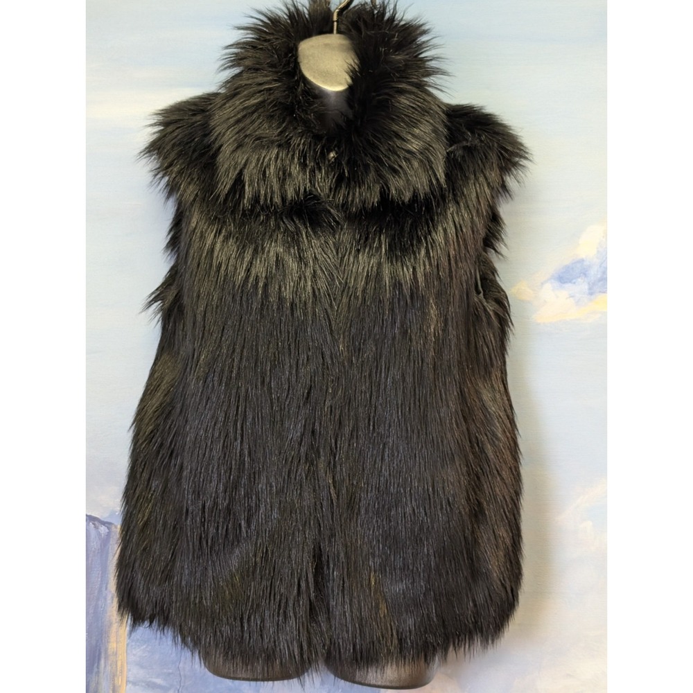 NEW? Sisley XL Black Real Look Fur Vest